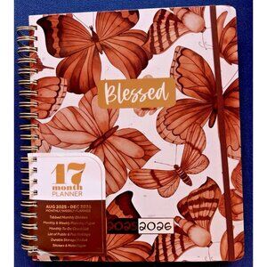 17 Month Planner Large BUTTERFLY Aug '25 Dec '26 Weekly Planning Note Page Gift
